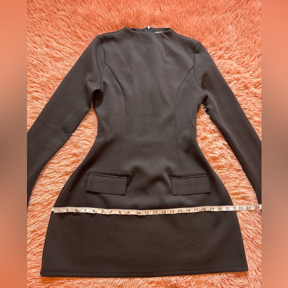 HEIRESS BLACK LONG SLEEVE A LINE POCKET MINI DRESS. SIZE M - Picture 11 of 15